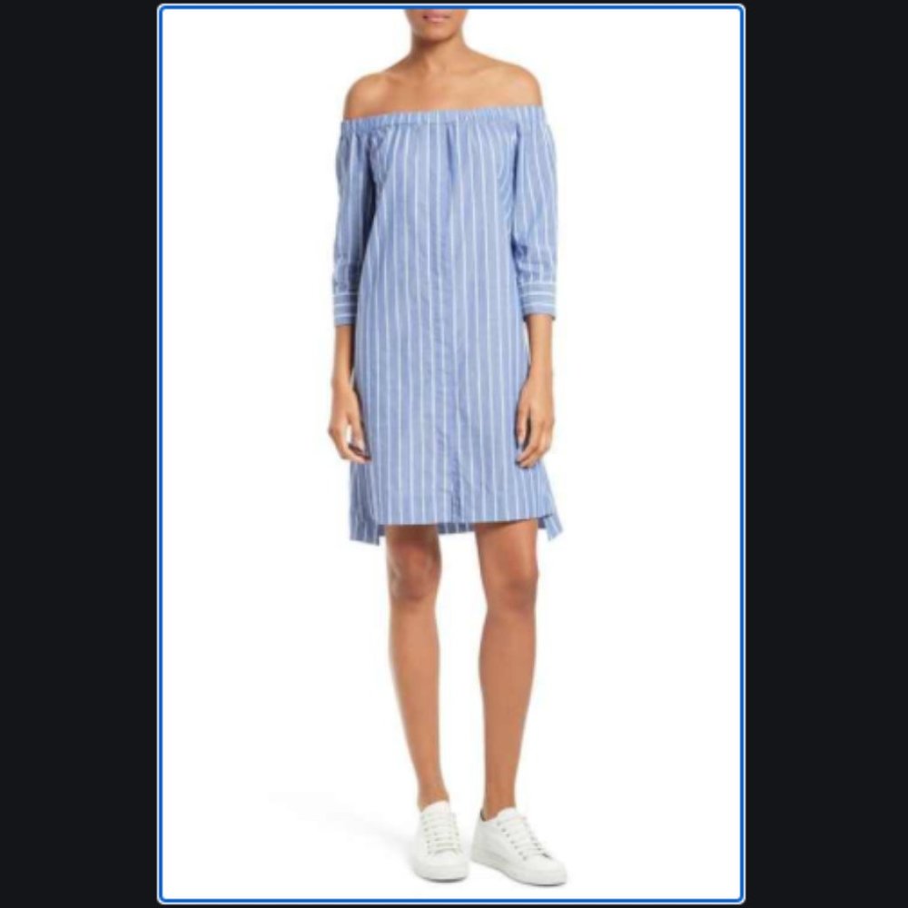 Equipment Gretchen Off the Shoulder Shirt Dress